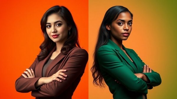 Comparison of Adobe Illustrator vs Affinity with woman crossing arms.