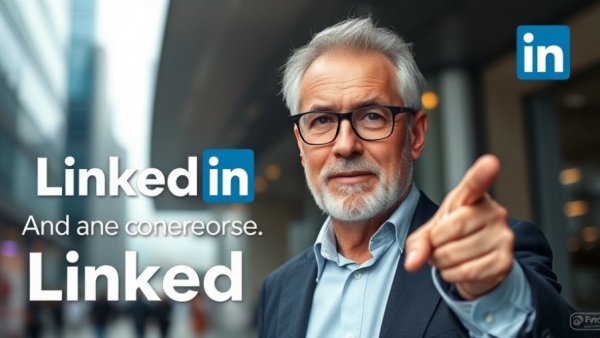 Graphic design services near me: Man highlights LinkedIn's growing importance in graphic layout.