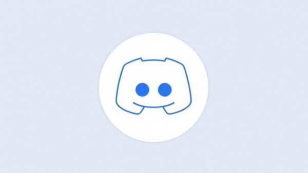 Simple circular Discord logo, blue and white design.
