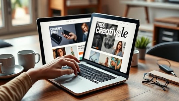 Apple M5 laptop on desk for creatives, browsing products.