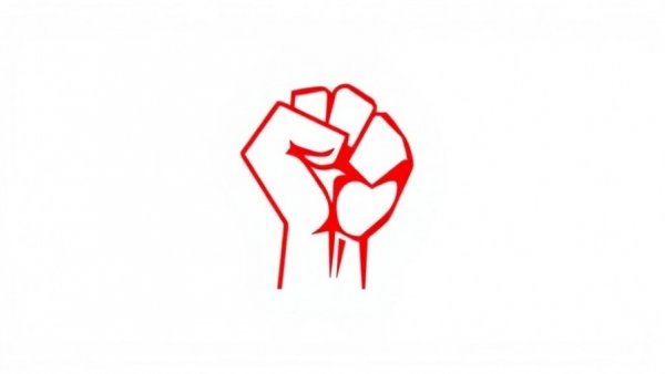 Red abstract fist symbol representing Pro-War Democrats Resolution on Iran.