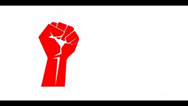 Senators Vote to Continue Trump's War: Red stylized fist emblem.