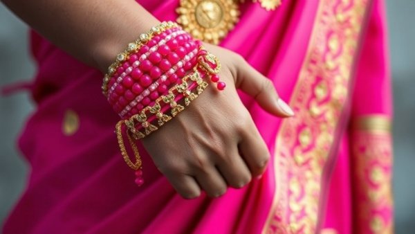 Vibrant pink saree and bangles reflecting transgender rights news.