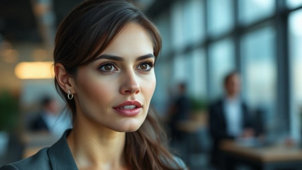 Kristi Noem political controversy: woman speaking seriously in office.