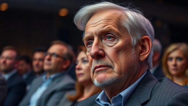 Serious older man attending an event, related to Daines Retirement from Senate Race.
