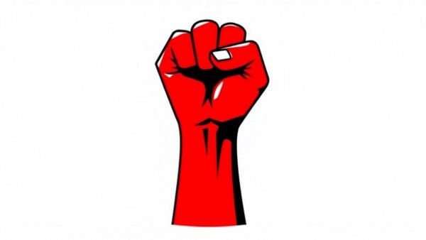 Congress Rejects War Powers Resolution: bold red fist symbol.