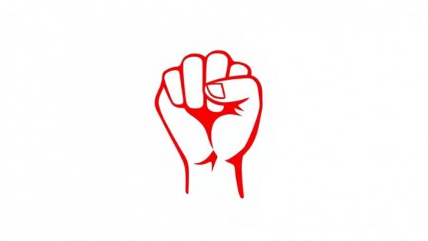 Bold red fist graphic symbolizing strength and resistance related to Trump War Powers Resolution.