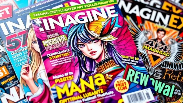 Colorful ImagineFX magazine covers highlighting the digital art community.