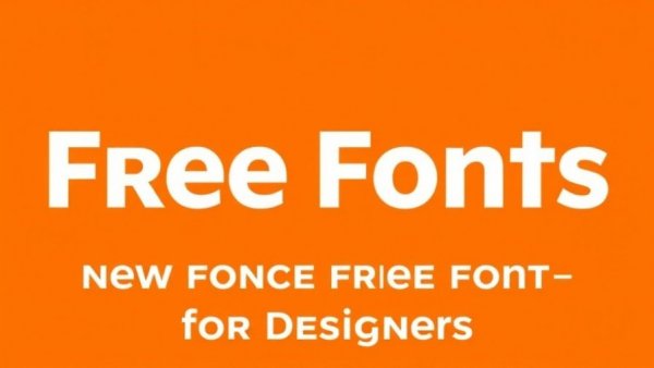 Bold design with text promoting new free fonts for graphic designers.
