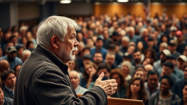 Speech at rally addressing audience amid Iran conflict and Trump's mental stability.