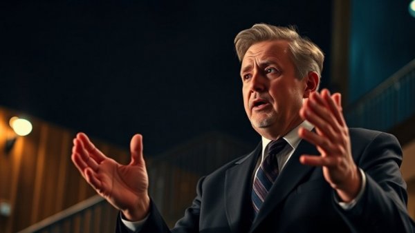 Expressive man speaking at night, showcasing pop culture disconnect.