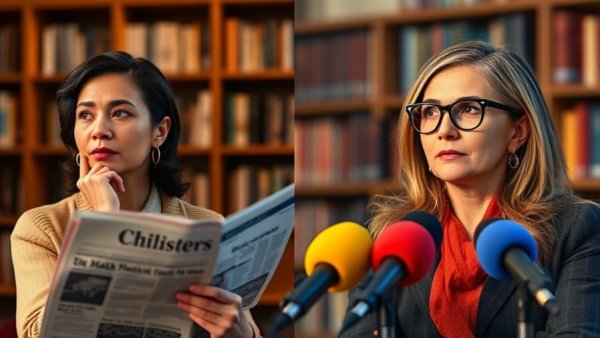 Two women discussing media, Iran War Gender Justice theme.