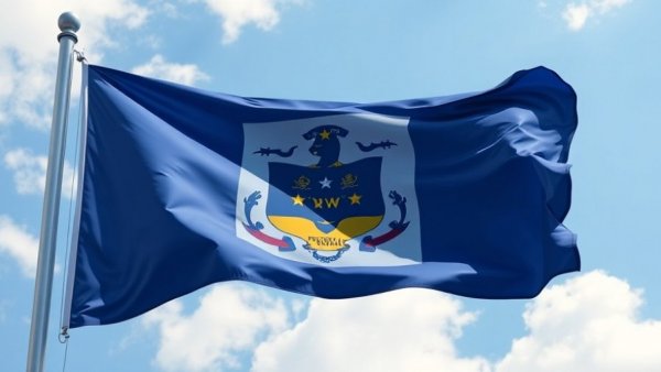 Pennsylvania flag waving against a blue sky, relating to LGBTQ protections in Pennsylvania.