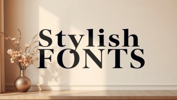 Modern graphic design featuring stylish fonts with vase and flowers.