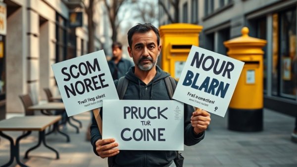 Protester holding signs advocating for justice against anti-ICE terrorism charges