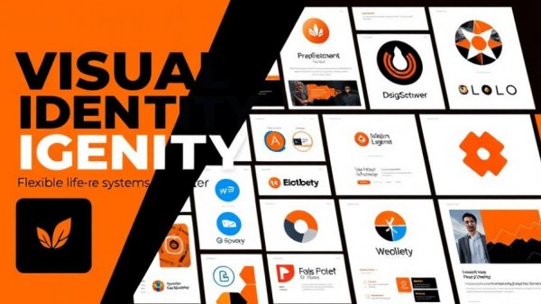 Graphic design showcasing a flexible visual identity system concept with bold typography.