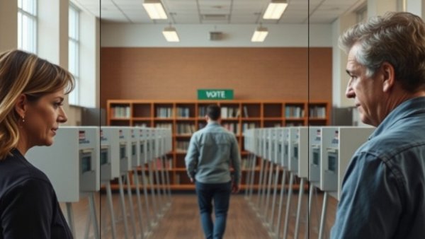 Split screen image depicting voter support and challenges related to the SAVE Act.