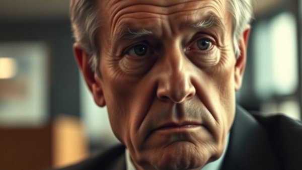 Contemplative older man in office setting, Trump's military leadership failures.