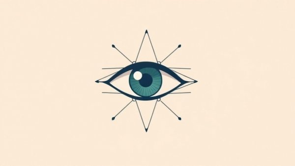 Geometric eye illustration symbolizing design psychology in branding.