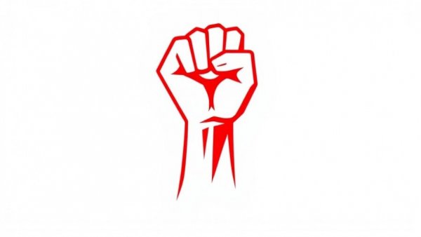 Red clenched fist logo symbolizes domestic spying powers