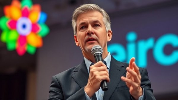 Man speaking at conference, related to LGBTQ politics news.