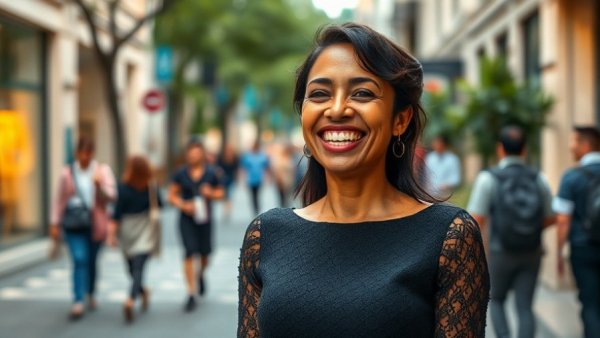 Confident woman standing outside, symbolizing coming out stories.
