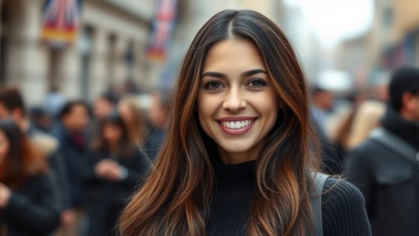 Smiling woman outdoors, embodying confidence and authenticity.