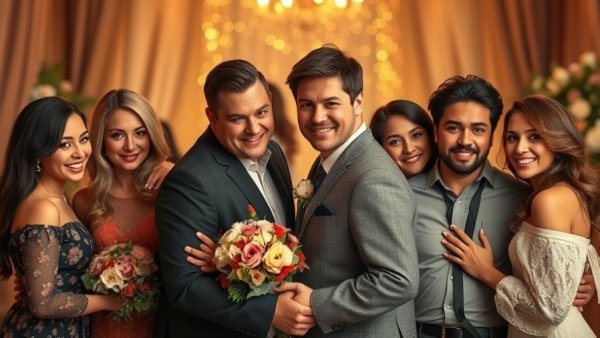 Romantic couples using photo effects for transforming pictures.