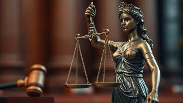 Lady Justice statue symbolizing LGBTQ+ anti-discrimination law.