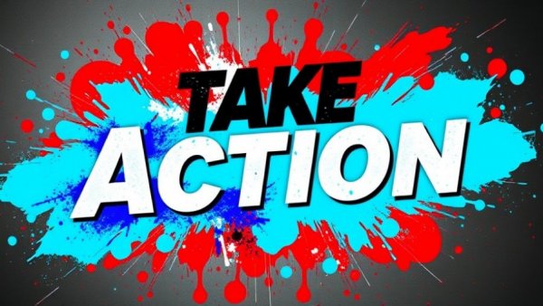 Dynamic protest for healthcare graphic with 'Take Action' text