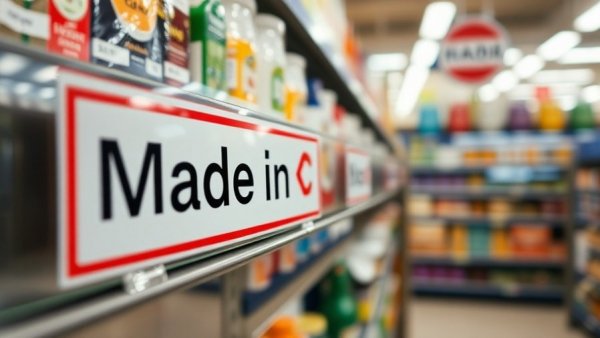 Close-up of 'Made in Canada' sign showcasing Canadian goods.
