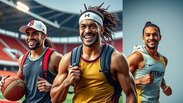 Athletes collage representing IOC ban on transgender women, dynamic photo.