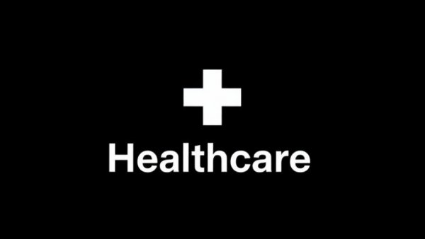 LGBTQ+ health organization white text on black background