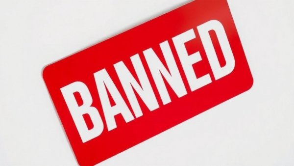 Bold red 'BANNED' sign representing transgender rights news.