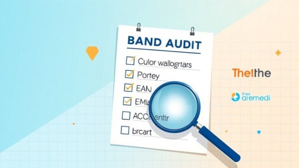 Illustrated B2B brand audit checklist 2026 with magnifying glass.