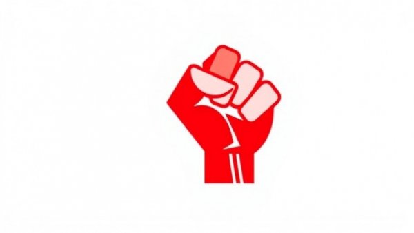 Bold red abstract fist symbolizing FISA reform.
