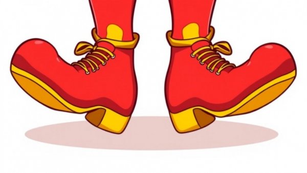 Cartoon of oversized clown shoes symbolizing Trump's Justice Department shakeup.