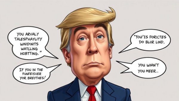 Cartoon style image depicting political gaslighting through exaggerated statements.