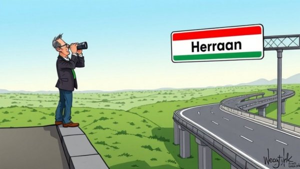 Cartoon depicting Trump's search for Iran war off-ramp.