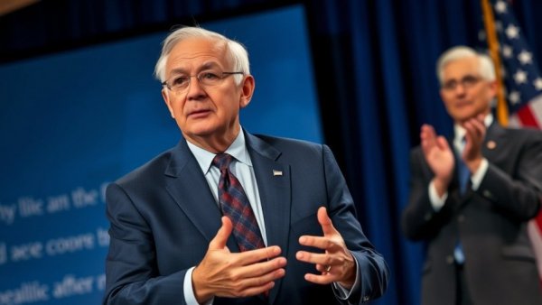 Trump at event with backdrop, related to Iran war funding.