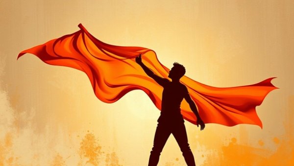 Silhouetted figure with flag symbolizing civil advocacy.