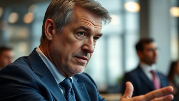 Middle-aged man in blue suit talking, US criticized by allies over ceasefire Iran.