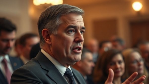 Middle-aged man speaking with a focused expression.