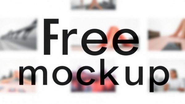 New free mockup templates advertisement with bold text.