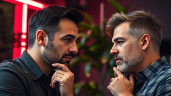 Discussion on Christian nationalism and LGBTQ+ rights with two men.