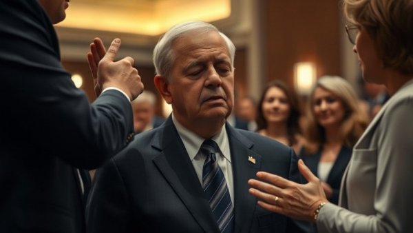 Conservative figure being prayed over, illustrating religious ties.