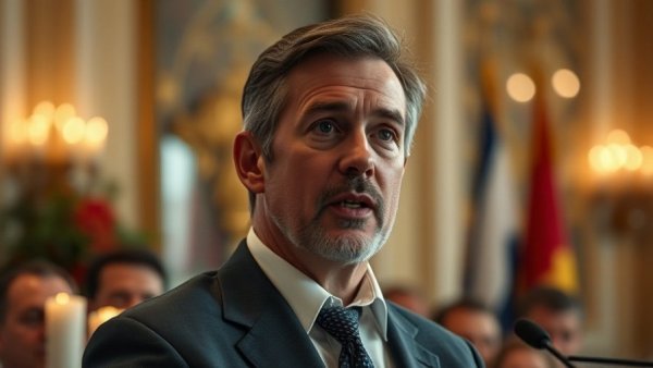 Navy Secretary Phelan Departure speech in formal setting.