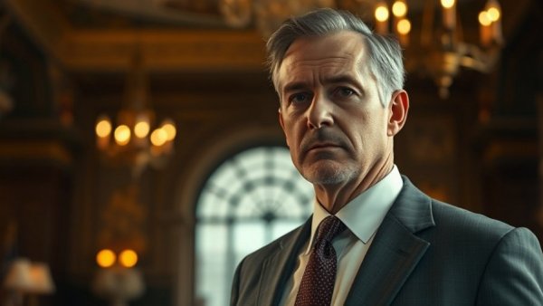 Middle-aged man in a suit, serious expression, Trump Navy Secretary ouster focus.