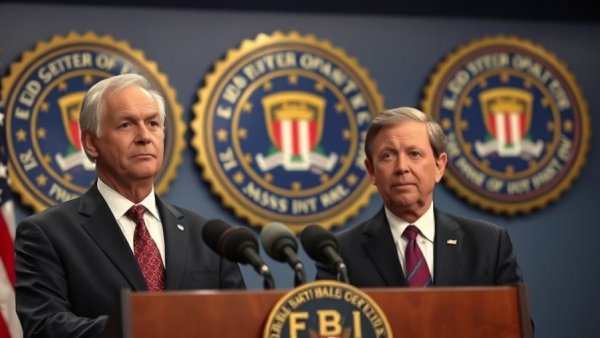 Officials discuss FBI case against Southern Poverty Law Center at podium.