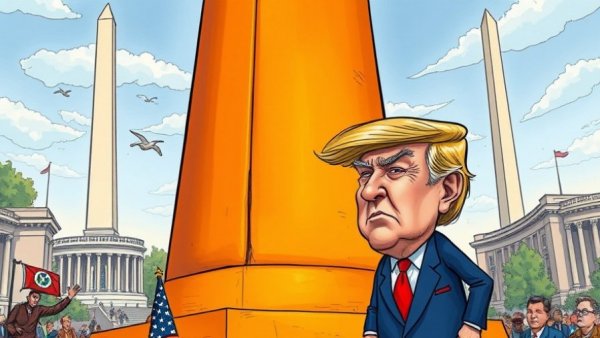 Humorous political cartoon about new monument and civil liberties.